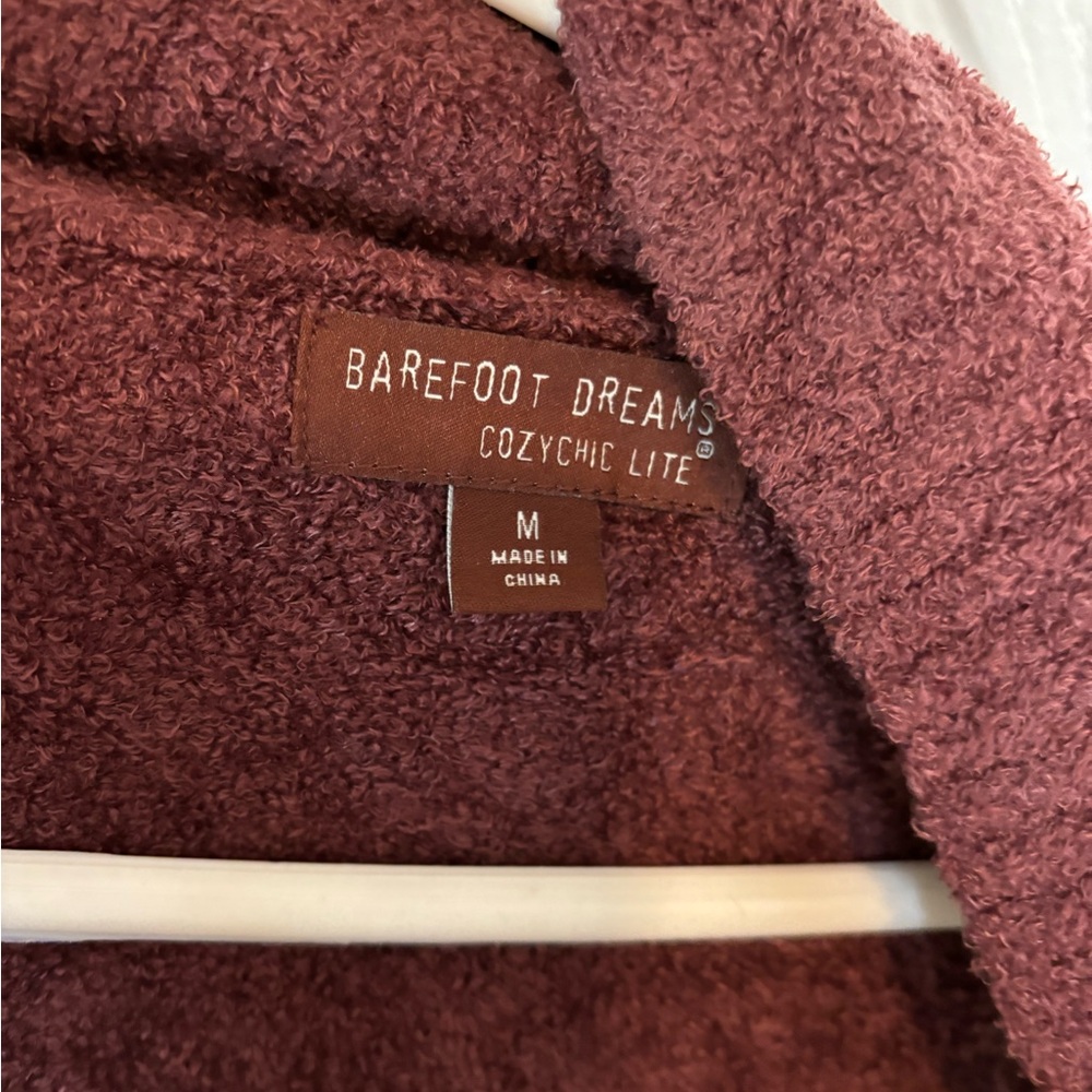 Barefoot Dreams CozyChic Lite Cardigan in Maroon - Picture 6 of 7